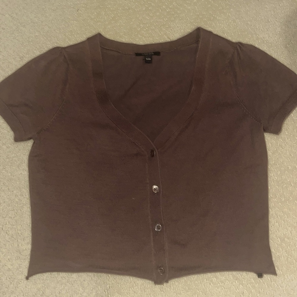 Jacob Brown Cropped Cardigan